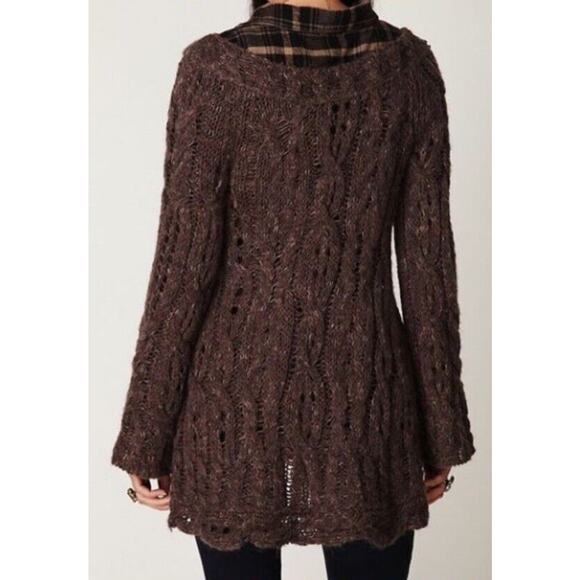 Free People Mauve Bell Long Sleeve Knit Pullover Boat Neck Women Sweater Size S - Picture 2 of 9